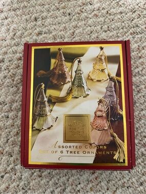 Vintage Lenox Colors Glass Tree Ornaments (Set of 6)